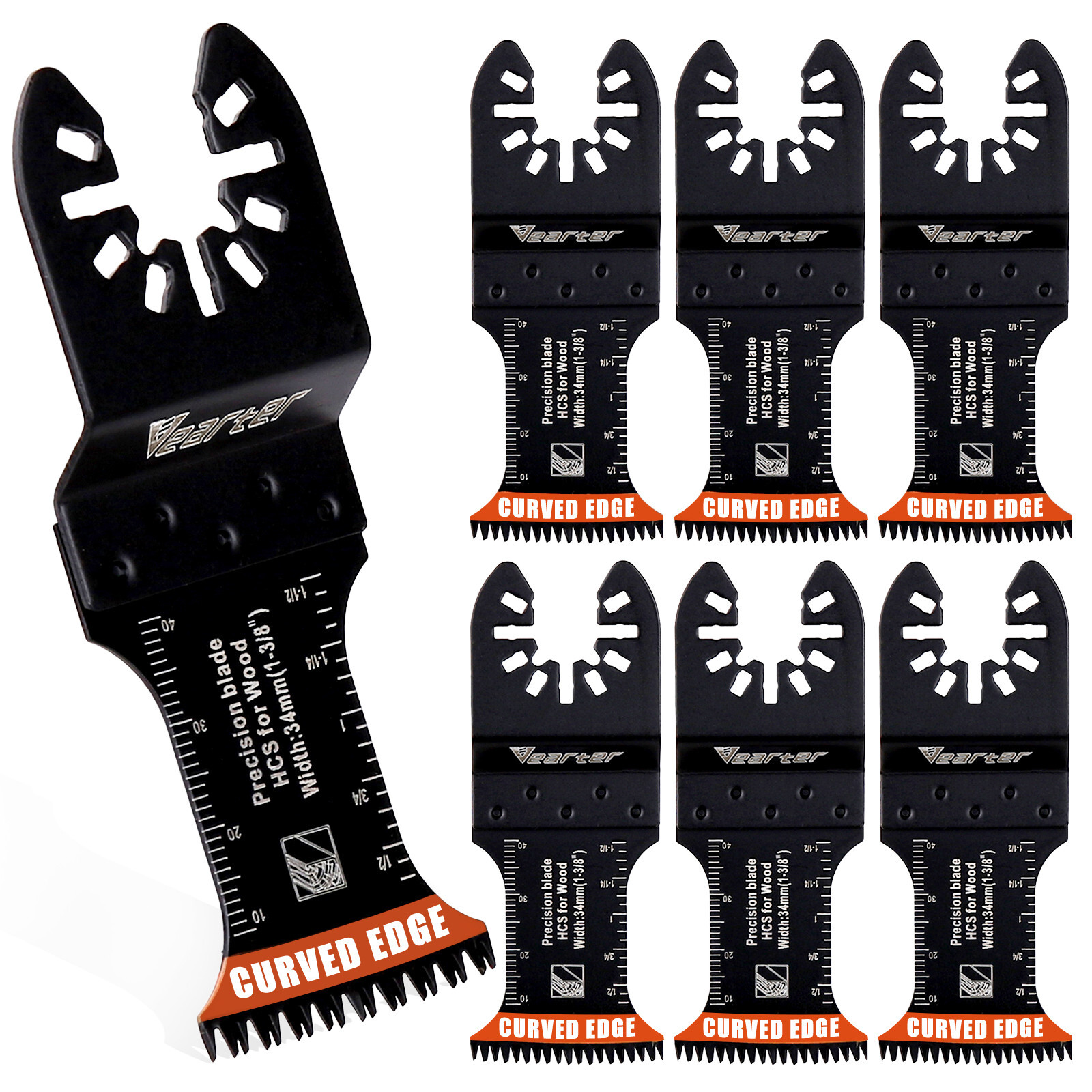 7PCS HCS Oscillating Saw Blade Set 1-3/8 Inch Universal Multi-Tool Blades Kit