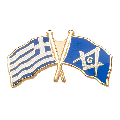 Freimaurer Griechenland gekreuzte Flagge Freimaurer Freimaurer Abzeichen