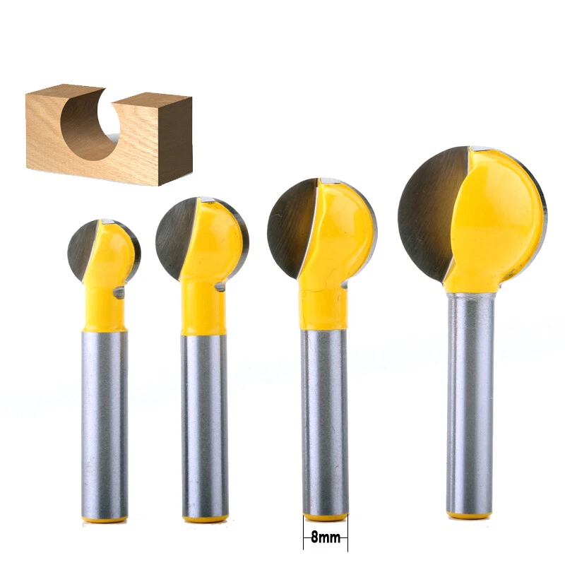 1PCS 8mm Shank Ball End Grooving Router Bit 1 2
