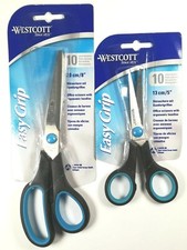 Set Of 2 - WESTCOTT Easy Grip Scissors 8"  5" E-30283 / E-30250 HB 