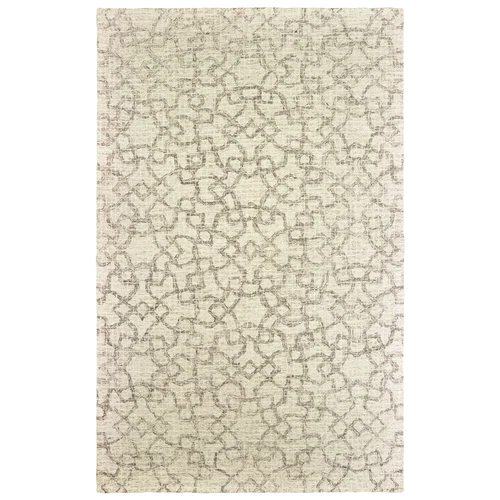 Sphinx Beige Diamonds Interlocking Rings Contemporary Area Rug Geometric 55608 - Picture 1 of 4