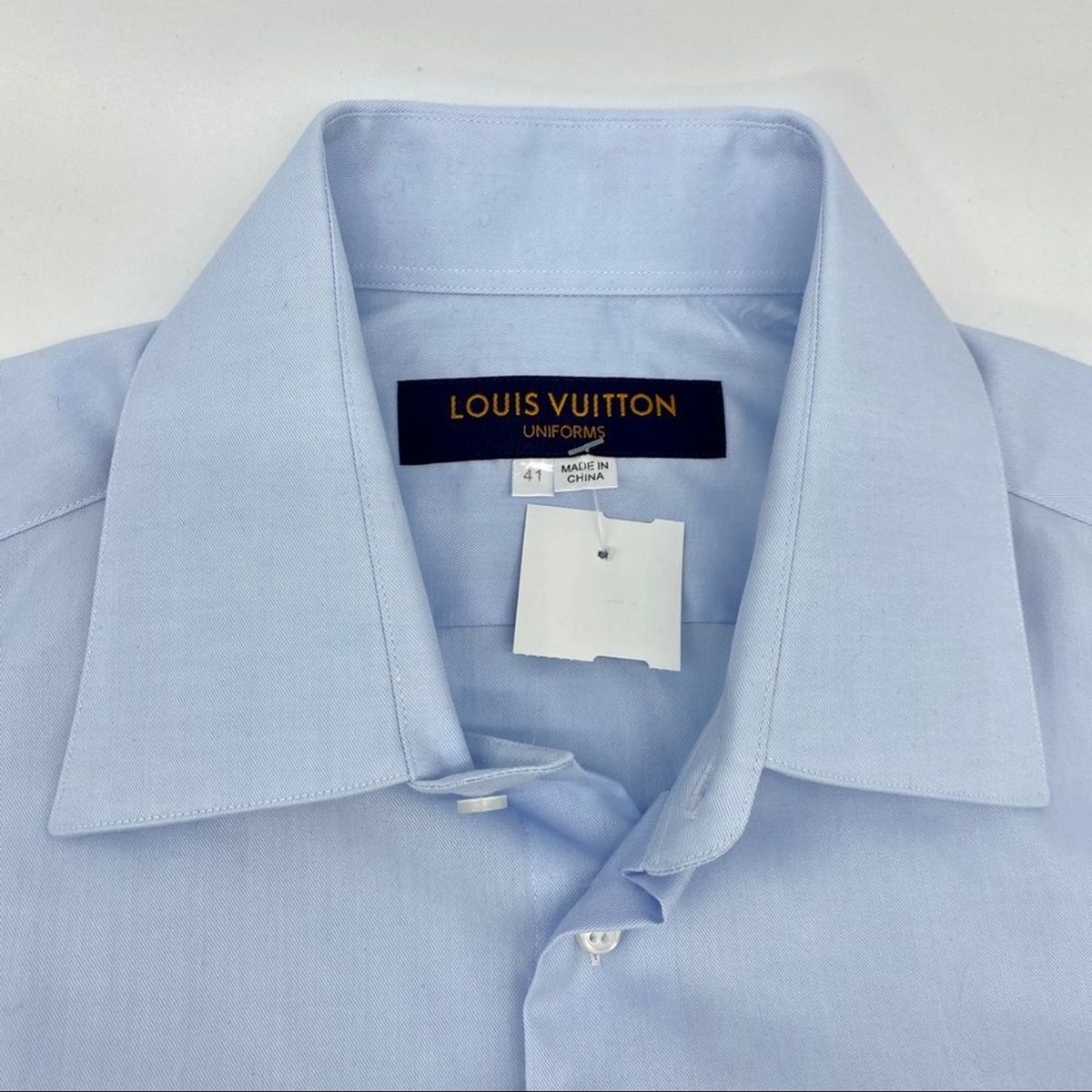 LOUIS VUITTON BUTTON UP DRESS SHIRT BLUE MENS 41 | eBay
