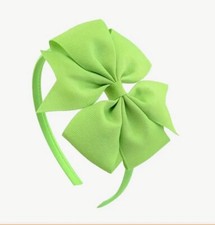 Bright Green Adorable 4 Hair Bow Grosgrain Ribbon Girl Headband Hair Accessory