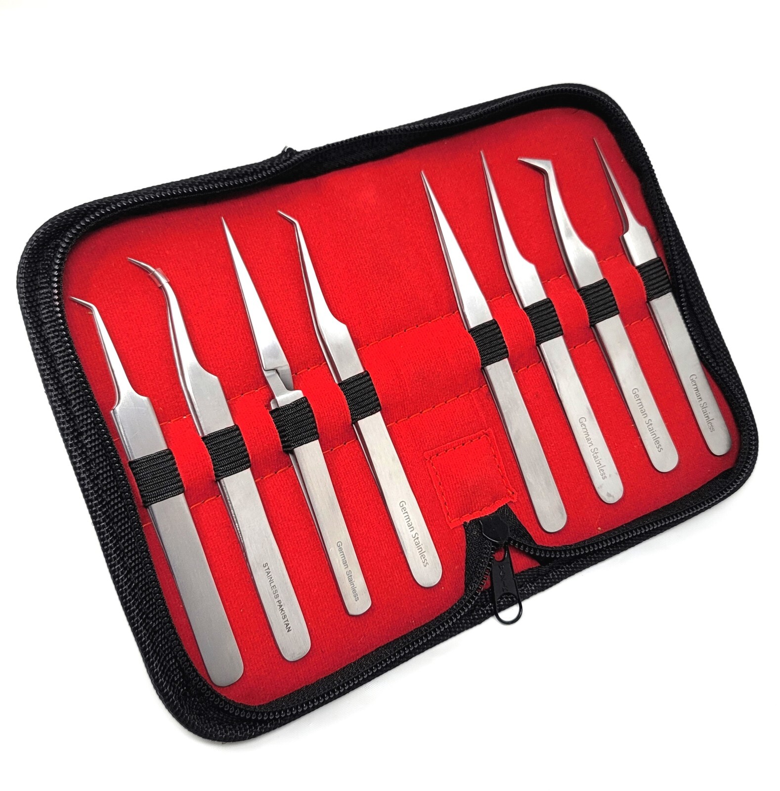 GERMAN Tweezers Set Stainless Steel Hobby Electronic Jewelry Watch