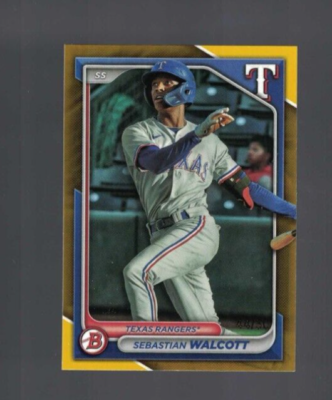 Sebastian Walcott 2024 Bowman #BP-81 GOLD #44/50 Texas Rangers | eBay