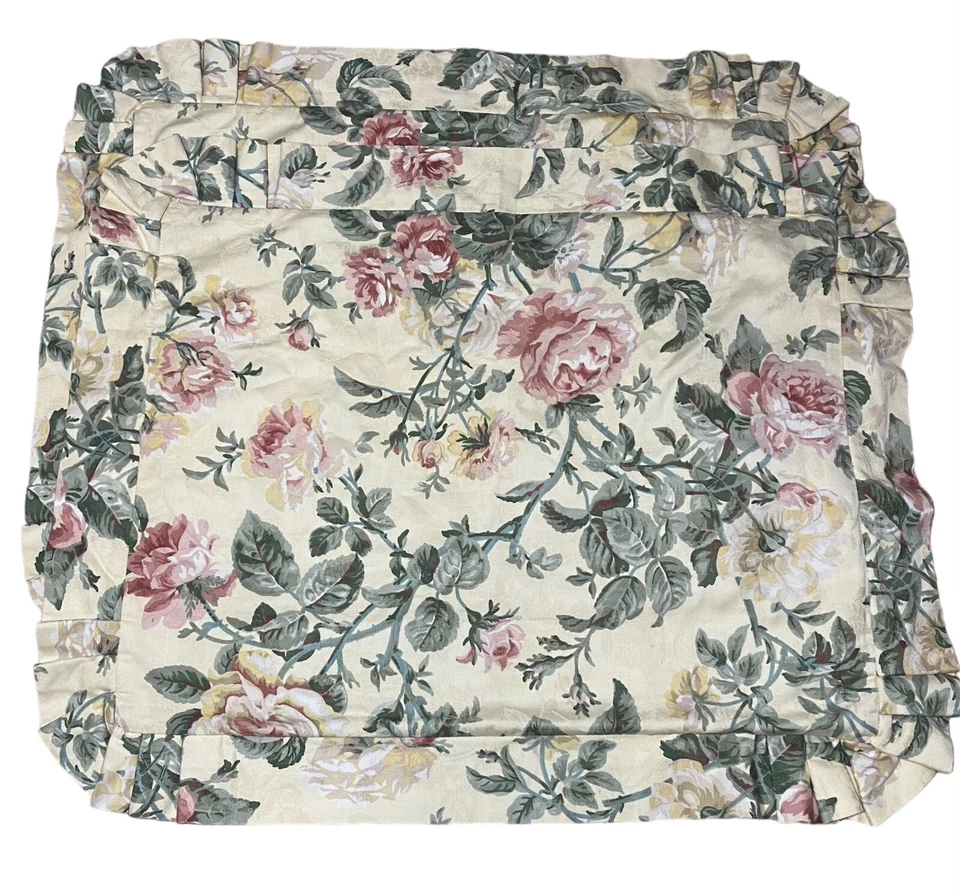 Waverly Almohada Shams Col Rosa Floral Volantes Amarillo Juego de 2 Casa de Campo Foto 4 de 4