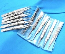 GERMAN Tweezers Set Stainless Steel Hobby Electronic Jewelry Watch Repairs Tool 