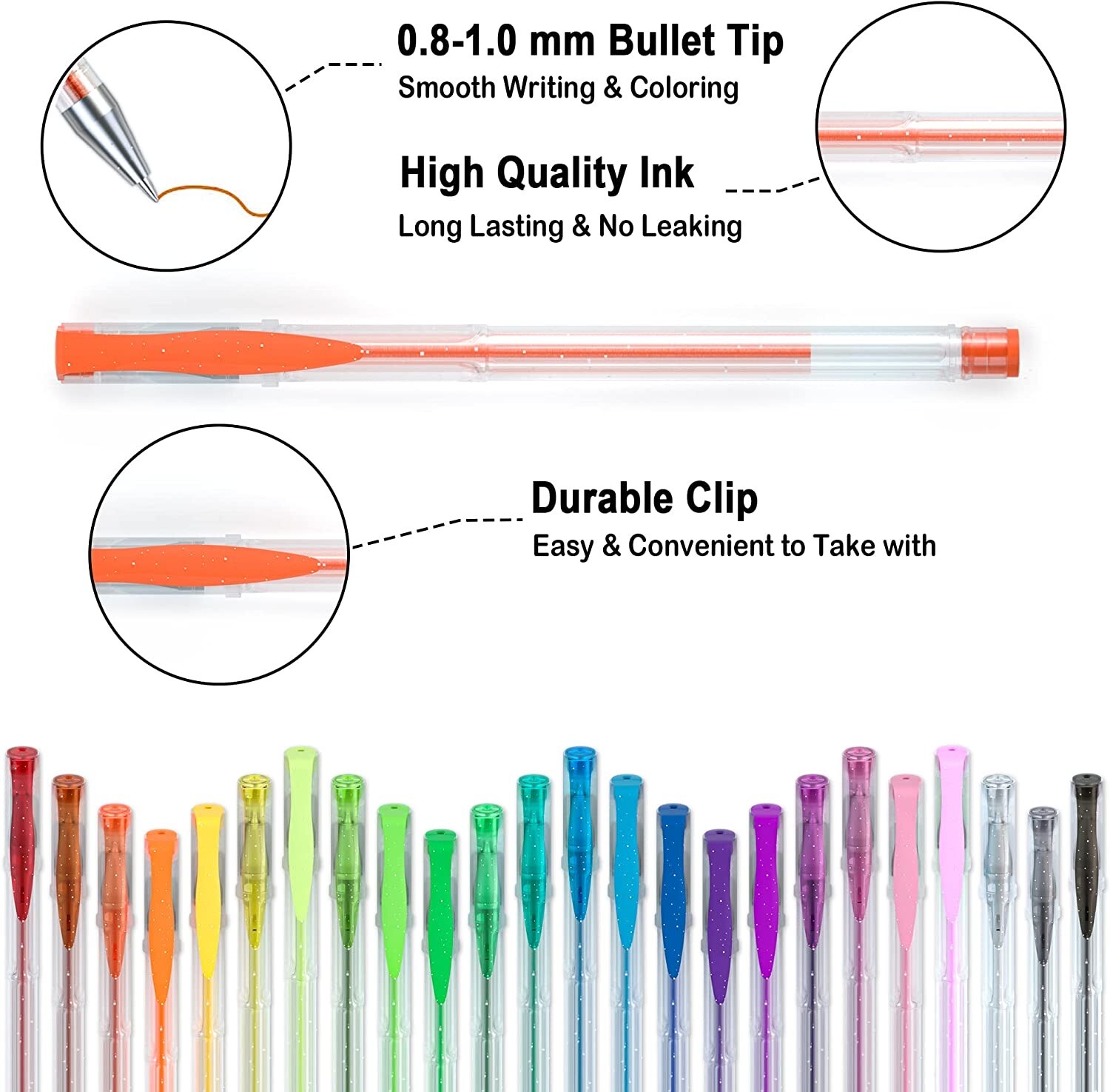 Glitter Gel Pens, Shuttle Art 80 Pack Gel Pens 40 Colours Glitter Gel Pen Set wi — image 3