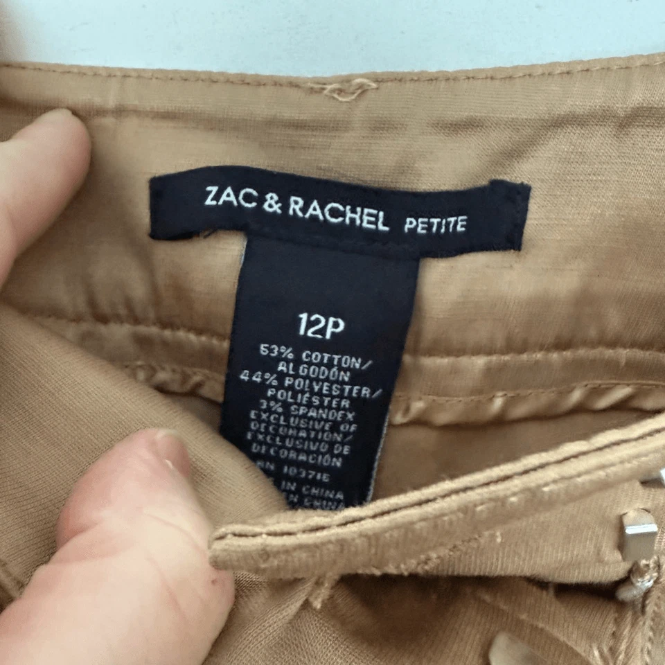 Zac & Rachel Women’s 12P Tan Khaki Chino Pants Office Core Career Work - Image 2 of 4