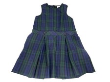 Donald  s Vintage Blue Green Black Plaid Girls Sleeveless Dress School Uniform 6