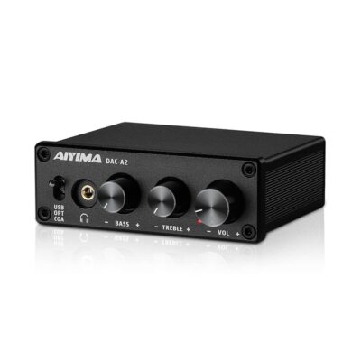 DAC-A2 Headphone Amplifier DAC with Bass Treble Controls PC-USB/Optical/Coaxi...