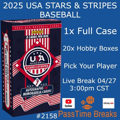 JUN-WEI ZHANG 2025 STARS & STRIPES BASEBALL - 1x Case 20x Hobby - PYP BREAK 2158
