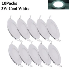10Pack 3Inch LED Ceiling Lights Ultra-Thin Recessed Retrofits Kit 6000K Daylight