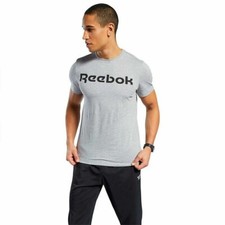 Image of REEBOK GRAPHIC SERIES LINEAR READ T-SHIRTS MEN´S CLOTHING GREY SIZE UK LARGE