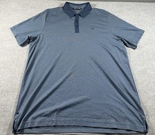 Travis Mathew Mens Size XXL 2XL Pima Cotton Golf Polo Shirt Navy Blue Striped