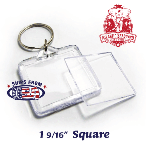 100 Pcs of Square Blank Clear Acrylic Keyring Photo Insert Keychain (40 mm) - Picture 1 of 5