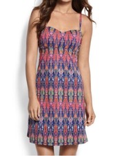 Tommy Bahama Spagetti Strap Short Beach Dress Small Ikat Tie Dye Multicolor
