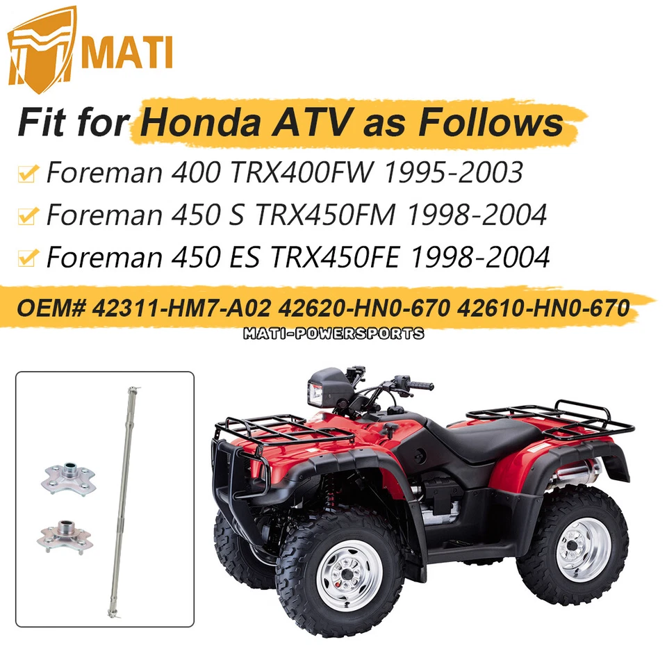 Eje trasero eje cubo de rueda para Honda TRX450ES TRX450S Foreman 450 4X4 1998-2004 Foto 2 de 4