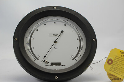 #ad Mid West 106CE 00 00 Differential Pressure Gauge 7 Inch 0 10PSID New $249.99