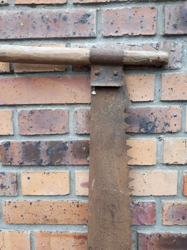 Ancienne scie à bois deux hommes de 175 cms - Photo 2/4