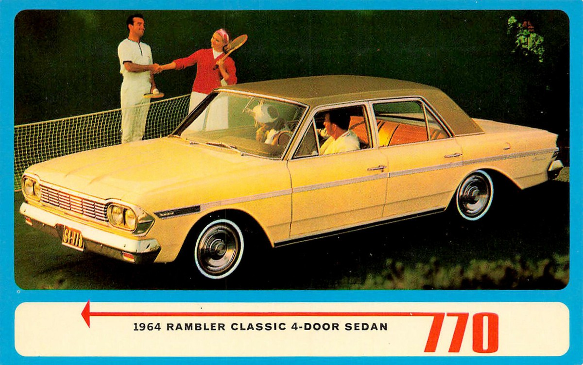 1964 Rambler Classic 4-Door Sedan Yellow Color 770 Postcard | eBay