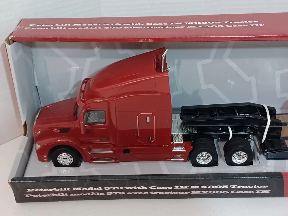 Tomy 46358 Peterbilt Semi Model 579 With Case IH MX305 Tractor Red MIP 1:32 - Image 2 of 4