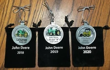 2018 - 2019 - 2020  John Deere Pewter Christmas Ornaments - NEW