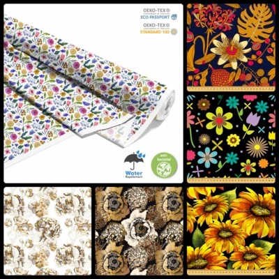 STOFFSHOP OXFORD Bedruckt Polyester Stoff Wasserdicht Meterware Outdoorstoff- Blumen 7