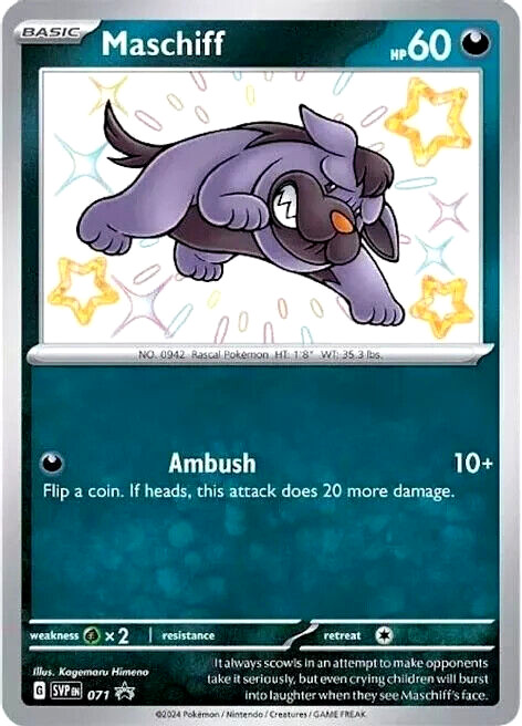 Pokémon TCG Shiny Maschiff 071 Scarlet & Violet Promos Black Star Promo Rare