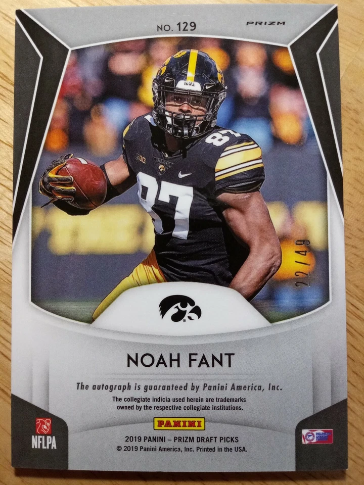 2019 Noah Fant Prizm Mojo Rookie Auto "22/49" Seahawks - Image 2 of 2