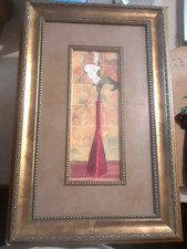 Mary Nunn FLOWER IN RED VASE Print Framed Made in USA