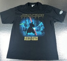 Vintage Lee Sport Star Wars Episode 1 Jedi vs Sith Black T-Shirt sz XL Used VTG
