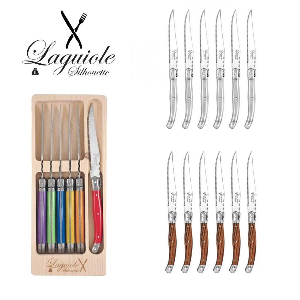 Laguiole Steak Knife Set Silhouette Stainless Steel 430 Inox 6 Knives & Gift Box
Opens in a new wind