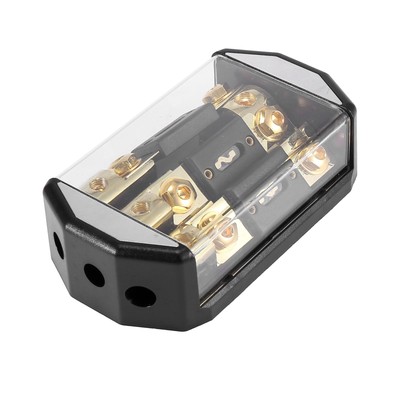 Car Stereo Audio Inline ANL Fuse Holder 3 Way with Fuse 1 x 0GA 3 x 4GA Distr...