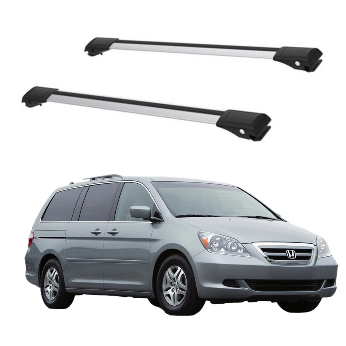 Roof Rack Cross Bars Set to fit Honda Odyssey 2005 2010 Gray set