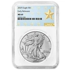 2025 $1 American Silver Eagle NGC MS69 ER West Point Star Label