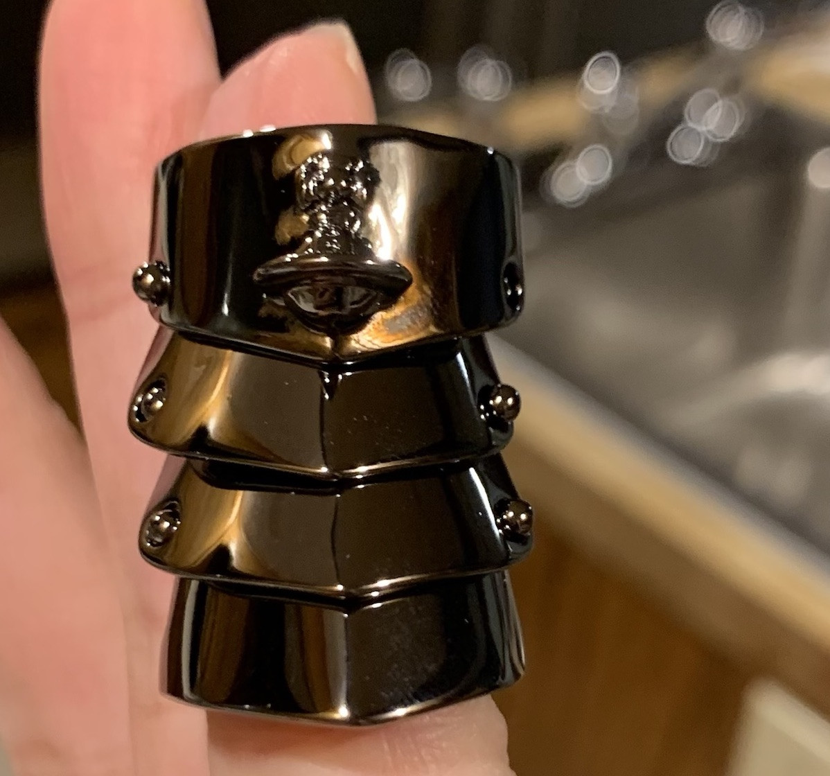 Vivienne Westwood Grey Gun Metal Armor Ring Size 8 | eBay