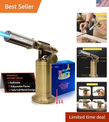 Versatile All-Metal Butane Torch Lighter - Perfect for Cooking and DIY Projects