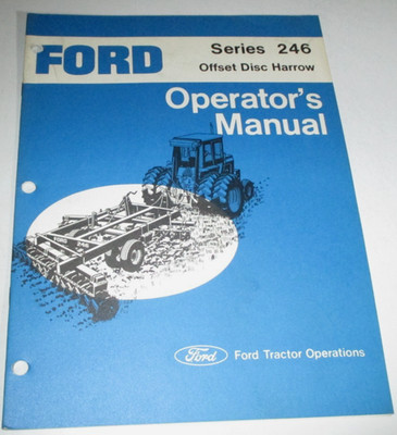 *Ford Series 246 Offset Disc Harrow Operators Maintenance Manual SE3510 ORIGINAL