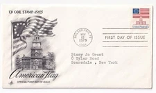 STAMP US SCOTT 1625 "Flag Over Independence Hall" 13 CENT 1975 FDC - B