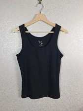 Papaya Women's Black The Short Vest Casual Sleeveless Vest Top Size 14