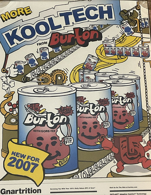 Kool Tech from Burton 2007 Advertising Poster Snowboard Kool-Aid