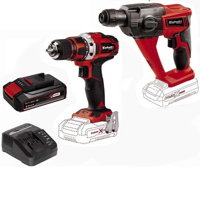 Einhell Akku-Bohrhammer TE-HD + Bohrschrauber TE-CD 18/40 18V Akku 2,5 Ah