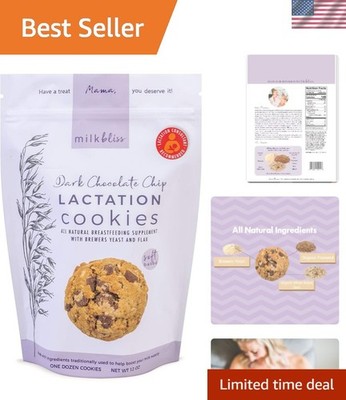 Dark Chocolate Chip Oatmeal Lactation Cookies with Brewers Yeast for Breastfe...