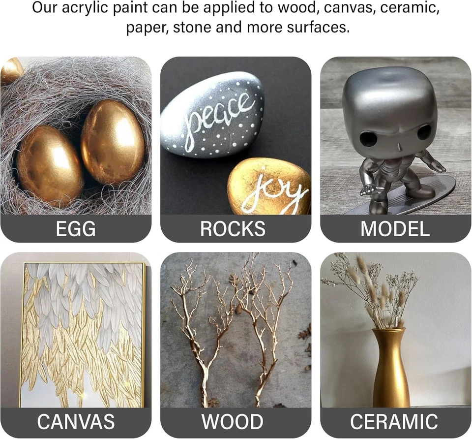 Signature Metallic Acrylic Paint Set, Pearlescent Colors, 6-Pack 2.5 Fl Oz Each, - Image 4 of 4