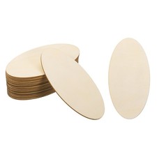 160x80mm Wood Pieces, 20 Pack Unfinished Oval Wood Shapes Wooden Cutouts