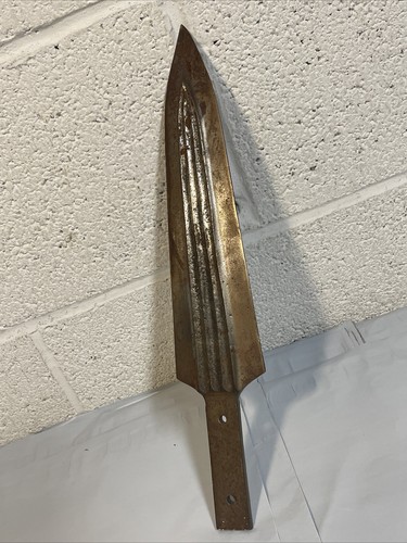 Steel Spear Head Full Tang Fluted Blade 12” Heavy Knife Edge Project Vtg