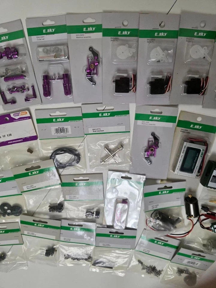 Lot pièces E-sky hélicoptère RC – neuf sous sachets - Photo 3/4