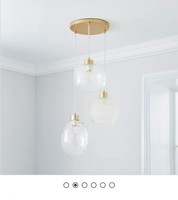Dunelm Elodie 3 Light Ceiling Cluster Light Fitting Gold Metal