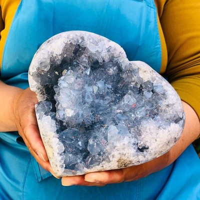 5.76LB  Natural blue crystal cave quartz crystal cave mineral specimen 4467